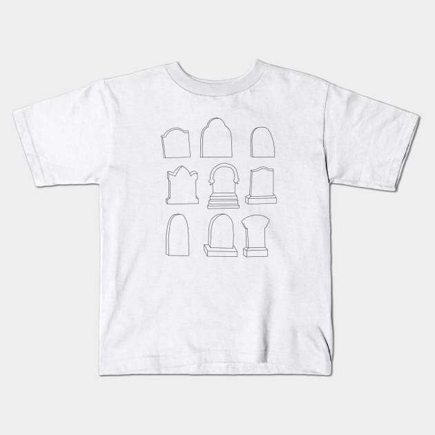 Grave Study- Minimal Design Kids T-Shirt by tesiamarieart